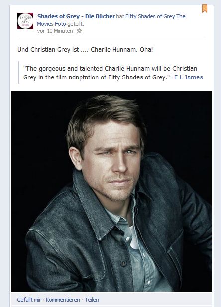 Offizielle Bekanntgabe: Charlie Hunnam ist Christian Grey!
